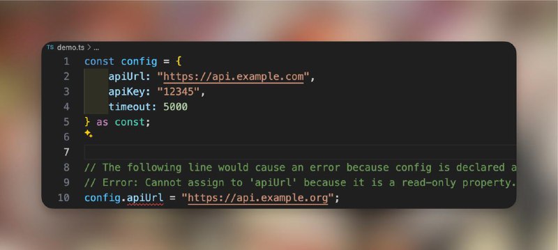 也是第一次见 as const 这种玩法～#TIL #typescript