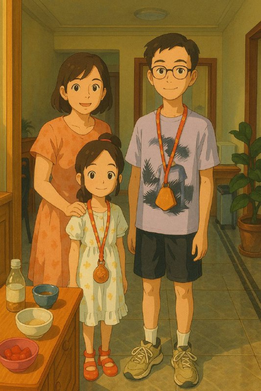 送侄子侄女辈了（脖子挂着的）👋#记录生活需有照片