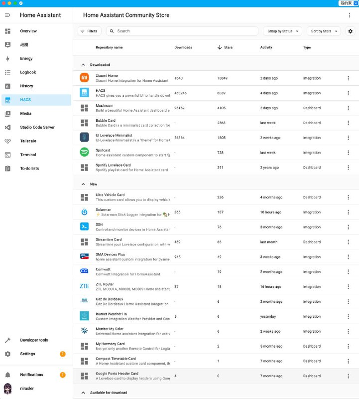 重新看了一下 HACS 以及 小米官方 的集成，才发现我之前并没有真的用到小米的集成
